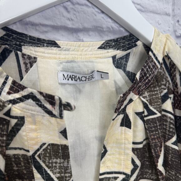 Maria Cher Formosa Carol Short Dress Mix 1 Cream Green Size L Aztec Tie Belt - Picture 8 of 10